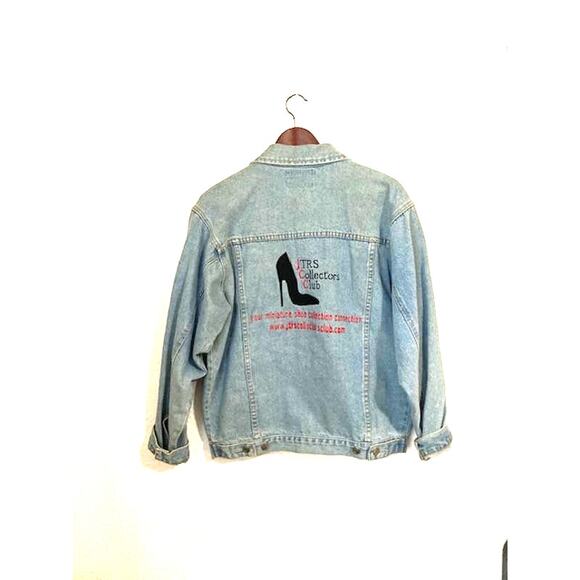 Vintage "Most Wanted" High Heel Shoe Denim Jacket - Size Small Medium - Picture 7 of 8